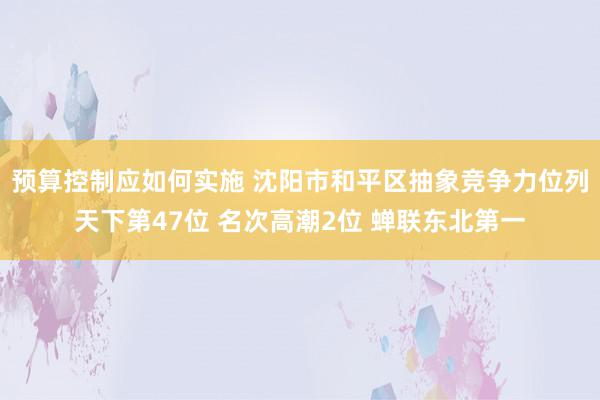 预算控制应如何实施 沈阳市和平区抽象竞争力位列天下第47位 名次高潮2位 蝉联东北第一