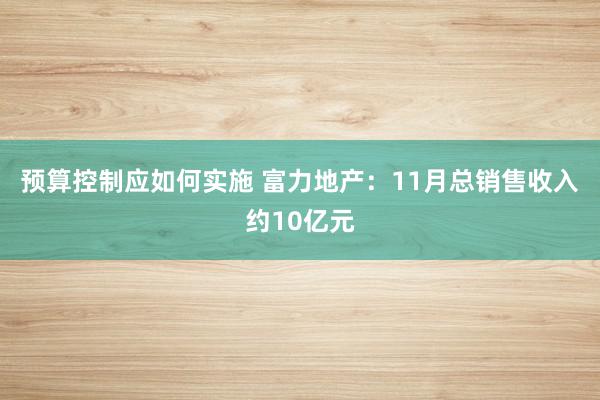 预算控制应如何实施 富力地产：11月总销售收入约10亿元