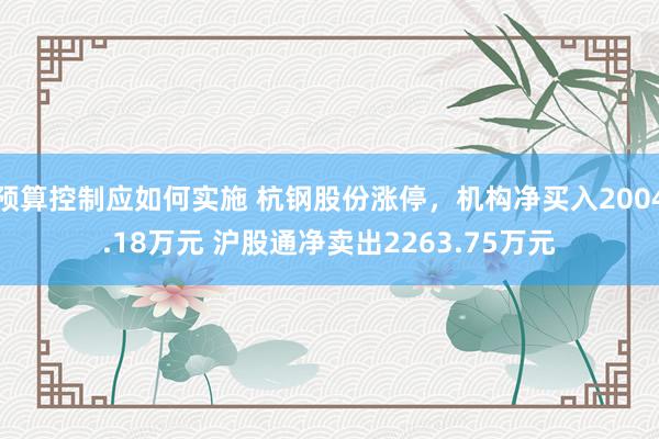 预算控制应如何实施 杭钢股份涨停，机构净买入2004.18万元 沪股通净卖出2263.75万元