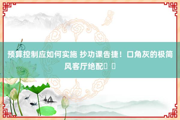 预算控制应如何实施 抄功课告捷！口角灰的极简风客厅绝配❗️