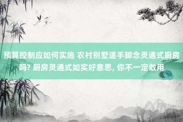 预算控制应如何实施 农村别墅适手脚念灵通式厨房吗? 厨房灵通式如实好意思, 你不一定敢用