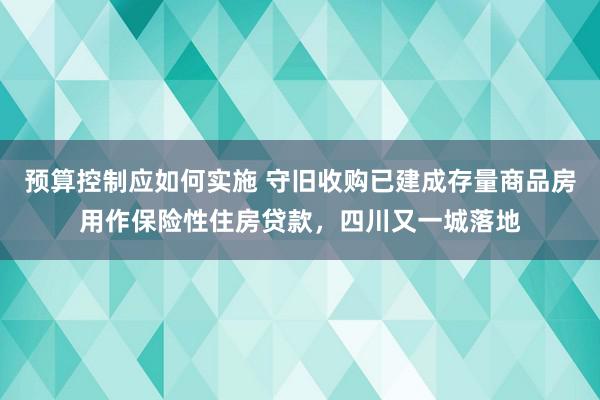 预算控制应如何实施 守旧收购已建成存量商品房用作保险性住房贷款，四川又一城落地