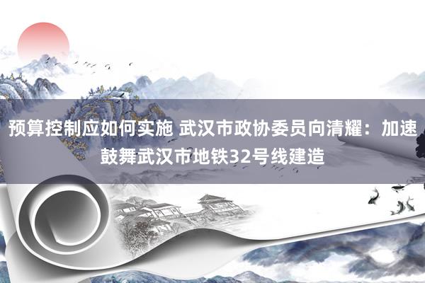 预算控制应如何实施 武汉市政协委员向清耀：加速鼓舞武汉市地铁32号线建造