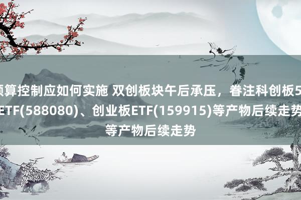 预算控制应如何实施 双创板块午后承压，眷注科创板50ETF(588080)、创业板ETF(159915)等产物后续走势