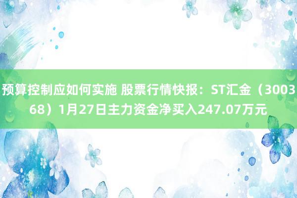 预算控制应如何实施 股票行情快报：ST汇金（300368）1月27日主力资金净买入247.07万元