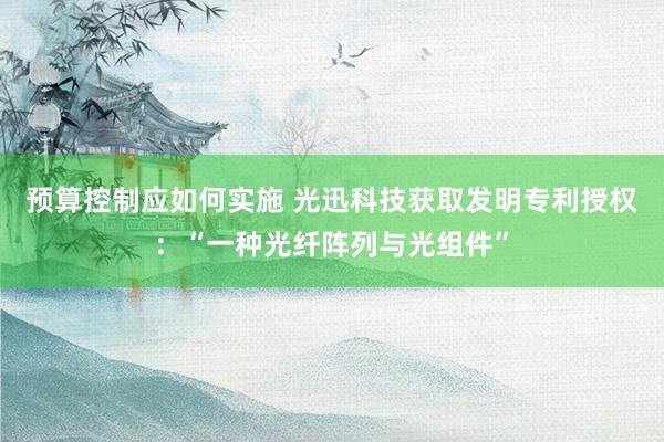 预算控制应如何实施 光迅科技获取发明专利授权：“一种光纤阵列与光组件”