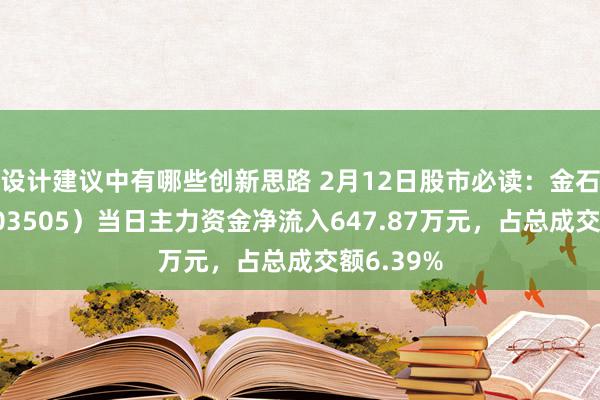 设计建议中有哪些创新思路 2月12日股市必读：金石资源（603505）当日主力资金净流入647.87万元，占总成交额6.39%