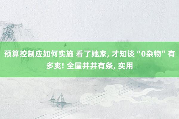 预算控制应如何实施 看了她家, 才知谈“0杂物”有多爽! 全屋井井有条, 实用