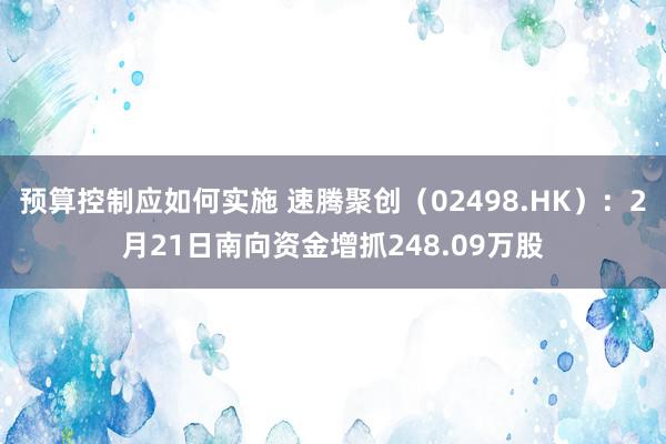 预算控制应如何实施 速腾聚创（02498.HK）：2月21日南向资金增抓248.09万股