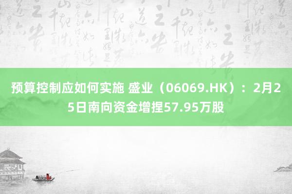 预算控制应如何实施 盛业（06069.HK）：2月25日南向资金增捏57.95万股