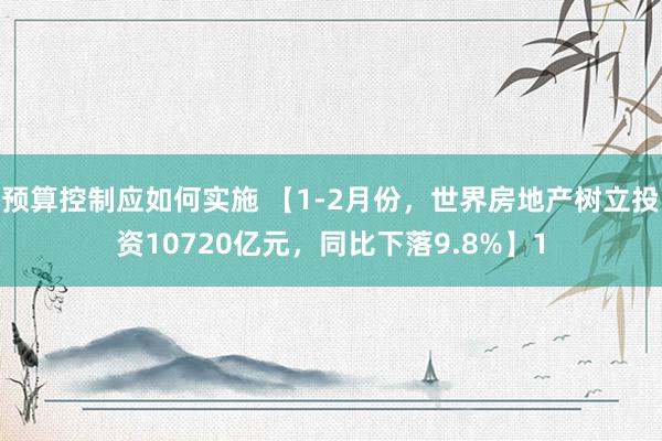 预算控制应如何实施 【1-2月份，世界房地产树立投资10720亿元，同比下落9.8%】1